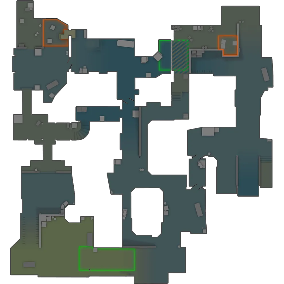 Мапа Dust2 (CS2) — радар з точками розкидок