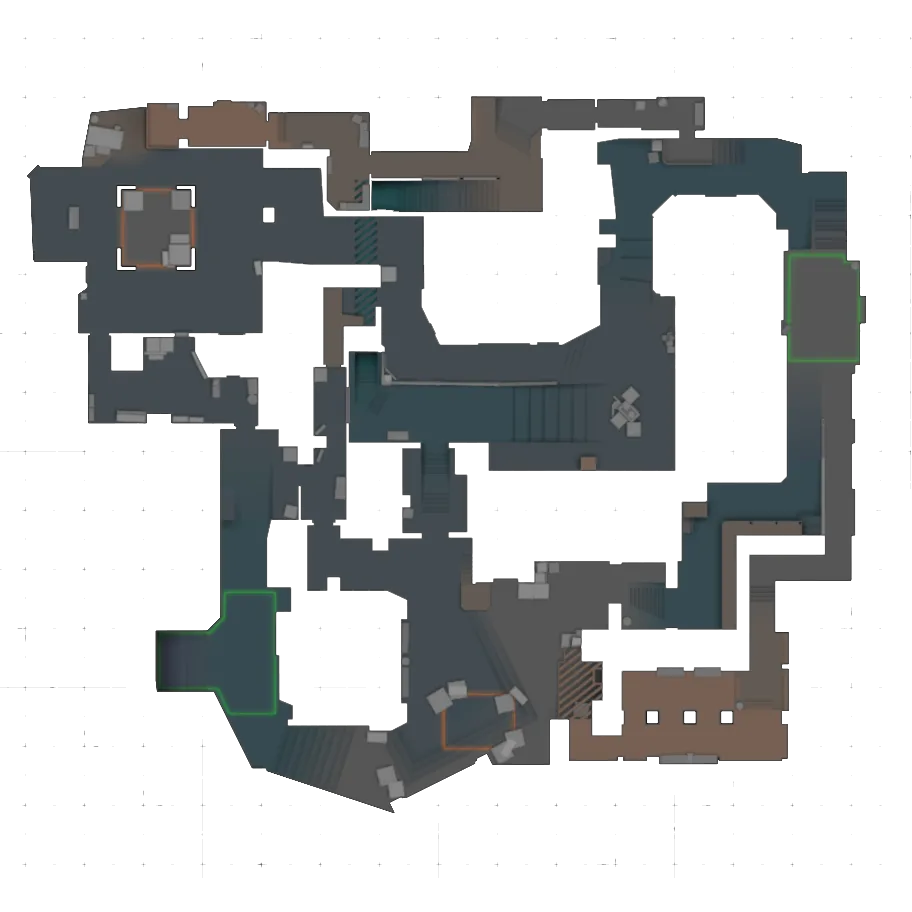 Мапа Mirage (CS2) — радар з точками розкидок